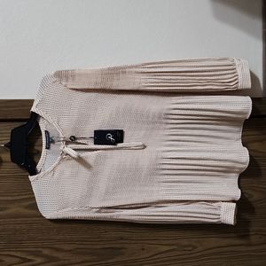 Adrianna papell neck pleated blouse